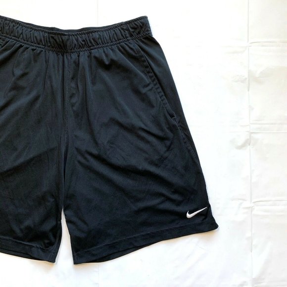 Nike Dri-Fit Athletic Shorts Mens Large Swoosh Elastic Waist Football Black - Picture 5 of 11